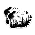 (2 Pack) Bear Paw Print Magnets - Forest Night Sky Moon Stars Design - Wilderness Nature Mountain Lovers Decor - 5 Inches On Longest Side - Thick Durable Magnet - Made in USA - MAG21615