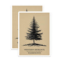 (2 Pack) Western Hemlock Magnets - Washington State Tree - Botanical Forest Decor - 5 Inches On Longest Side - Thick Durable Magnet - Made in USA - MAG19338
