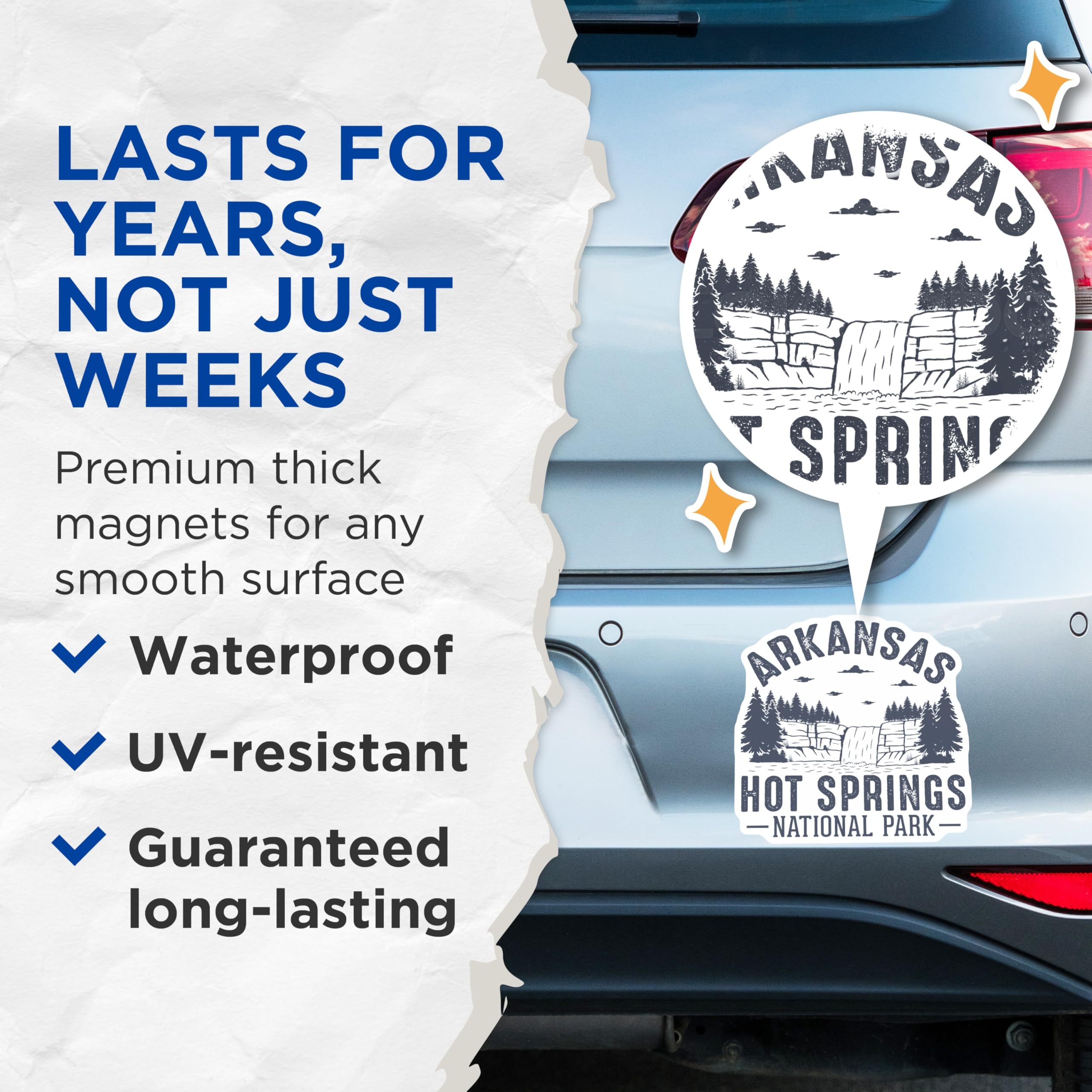 (2 Pack) Hot Springs Arkansas Magnets - National Park Souvenir - Travel Memorabilia - 5" On Longest Side - Premium Magnet - for Cars, Refrigerators, Toolboxes, Lockers - Made in USA - MAG17826