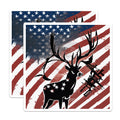 (2 Pack) American Flag Deer Magnets - Patriotic Hunter Art - Rifle Wildlife Decor - 5 Inches On Longest Side - Thick Durable Magnet - Made in USA - MAG19641