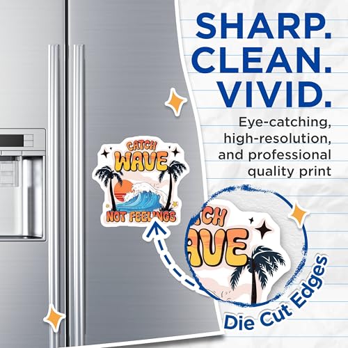 (2 Pack) Catch Wave Not Feelings Magnets Magnets - Beach Coaster - Surf Lifestyle - 5" On Longest Side - Made in USA - Sticks to Refrigerators & Metal Surfaces - MAG8633