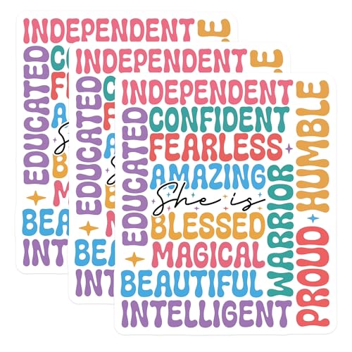 (3 Pack) She is Decals - Positive Affirmations - Laptop Decals - 3 Inches On Longest Side - Easy Peel & Apply - Made in USA - 3MCS1867