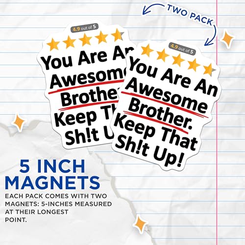(2 Pack) 5" On Longest Side Magnet - Sticks to Smooth Flat Surfaces - Made in USA - MAG9342