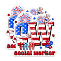 (2 Pack) Social Worker Magnets - Patriotic SW Design - Community Hero Appreciation Decor - 5 Inches On Longest Side - Thick Durable Magnet - Made in USA - MAG38157