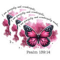 (3 Pack) Butterfly Psalm Decals - Religious Saying - Faith Based Art - 3 Inches On Longest Side - Easy Peel & Apply - Made in USA - 3MCS8497