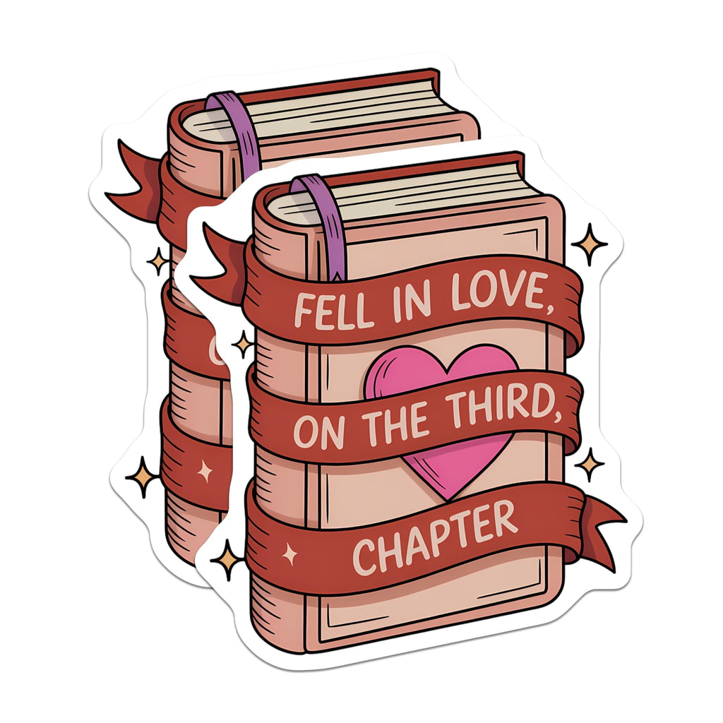 (2 Pack) Romance Book Magnets - Love Story Reading Decor - Literary Enthusiast - Third Chapter Love Quotes - 5 Inches On Longest Side - Thick Durable Magnet - Made in USA - MAG21462
