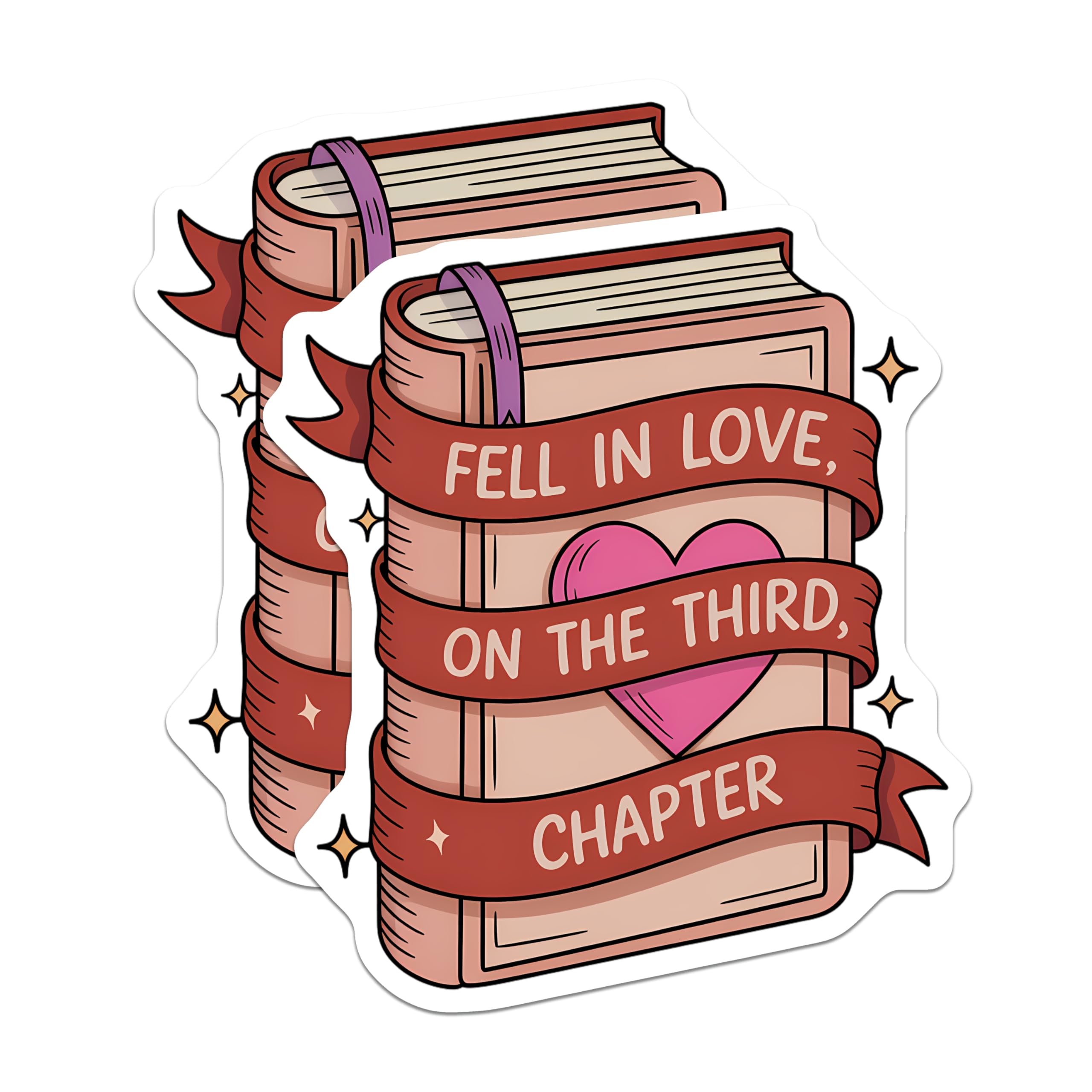 (2 Pack) Romance Book Magnets - Love Story Reading Decor - Literary Enthusiast - Third Chapter Love Quotes - 5 Inches On Longest Side - Thick Durable Magnet - Made in USA - MAG21462