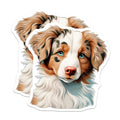 (2 Pack) Australian Shepherd Magnets - Blue Eye Puppy Decor - Merle Aussie Pet Lover - 5 Inches On Longest Side - Thick Durable Magnet - Made in USA - MAG27086