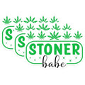 (3 Pack) Stoner Babe Decals - Weed Leaf Decal - Laptop Decal - 3 Inches On Longest Side - Easy Peel & Apply - Made in USA - 3MCS7988