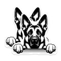 (2 Pack) German Shepherd Stickers - Dog Breed Decal - Cute Dog Stickers - 5" On Longest Side - Sticks to Smooth Flat Surfaces - Made in USA - BMCS15681
