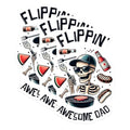 (3 Pack) Flippin' Awesome Dad Decals - BBQ Skeleton - Funny Grill Master Decal - 3 Inches On Longest Side - Easy Peel & Apply - Made in USA - 3MCS6232