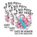 (3 Pack) Daughter Memorial Decals - Heaven Remembrance - Butterfly Flower Remembrance - 3 Inches On Longest Side - Easy Peel & Apply - Made in USA - 3MCS4844