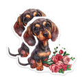 (2 Pack) Dachshund Magnets - Cute Dog Magnets - Floral Decor Kitchen Magnets - 5" On Longest Side - Premium Magnet - for Cars, Refrigerators, Toolboxes, Lockers - Made in USA - MAG16501