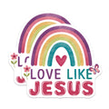 (2 Pack) Love Like Jesus Stickers - Rainbow Heart Sticker - Religious Saying Stickers - 5" On Longest Side - Sticks to Smooth Flat Surfaces - Made in USA - BMCS15949