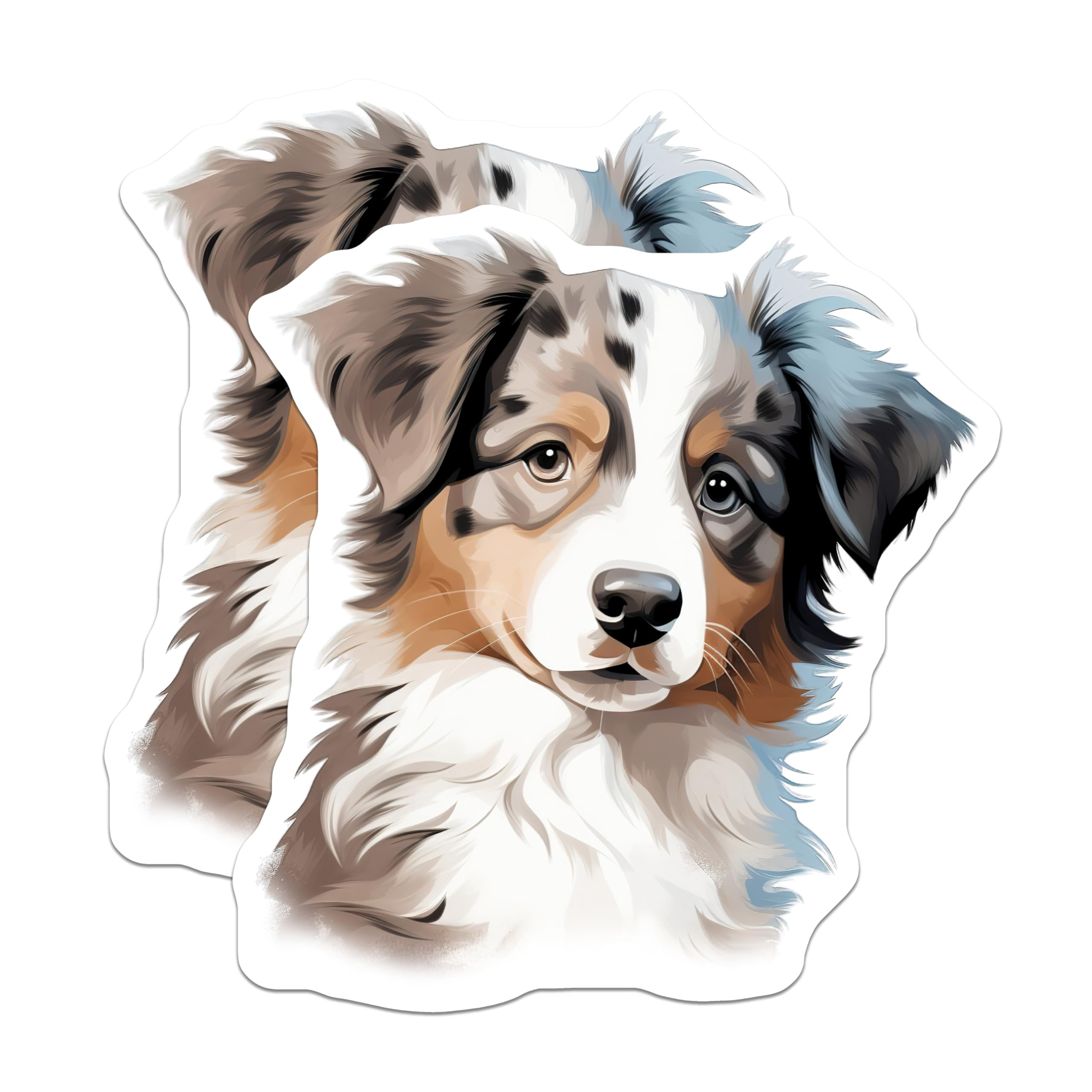 (2 Pack) Australian Shepherd Magnets - Aussie Dog Fridge Decor - Cute Puppy Pet Lover Accessory - 5 Inches On Longest Side - Thick Durable Magnet - Made in USA - MAG29935