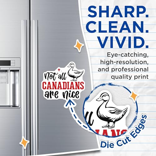 (2 Pack) Humorous Canada Fridge Decor Magnet - 5" On Longest Side - Sticks to Smooth Flat Surfaces - Made in USA - MAG10238