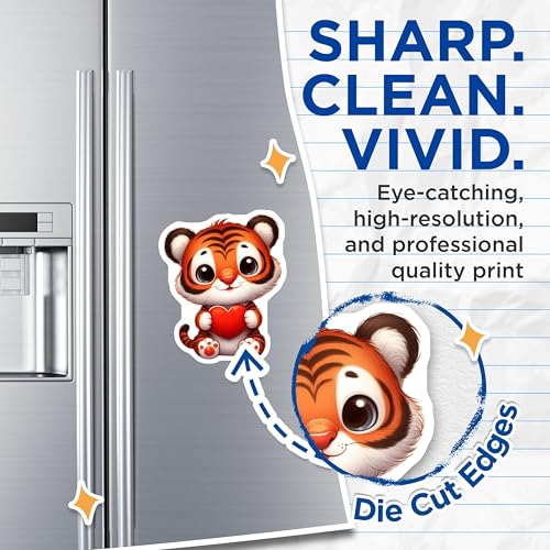 (2 Pack) Tiger Love Magnets - Cute Animal Magnets - Heart Holding Tiger Magnets - Adorable Tiger Kitchen - 5" On Longest Side - for Cars, Fridges, Toolboxes - Made in USA - MAG3698