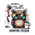 (2 Pack) I'm Not A Morning Person Magnets - Funny Cute Cuddly Owl Drinking Coffee - 5 Inches On Longest Side - Premium Magnet - for Cars, Refrigerators, Toolboxes - Made in USA - MAG1985