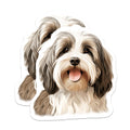 (2 Pack) Bearded Collie Magnets - Cute Shaggy Dog Art - Dog Lover Fridge Decor - 5 Inches On Longest Side - Thick Durable Magnet - Made in USA - MAG25979