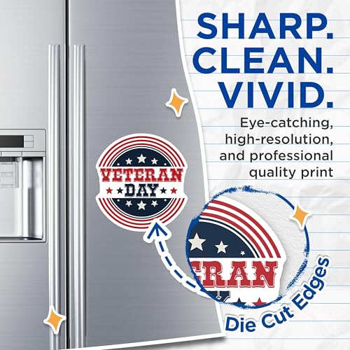(2 Pack) Veteran Day Magnets Magnets - 5" On Longest Side - Made in USA - Sticks to Refrigerators & Metal Surfaces - MAG8363