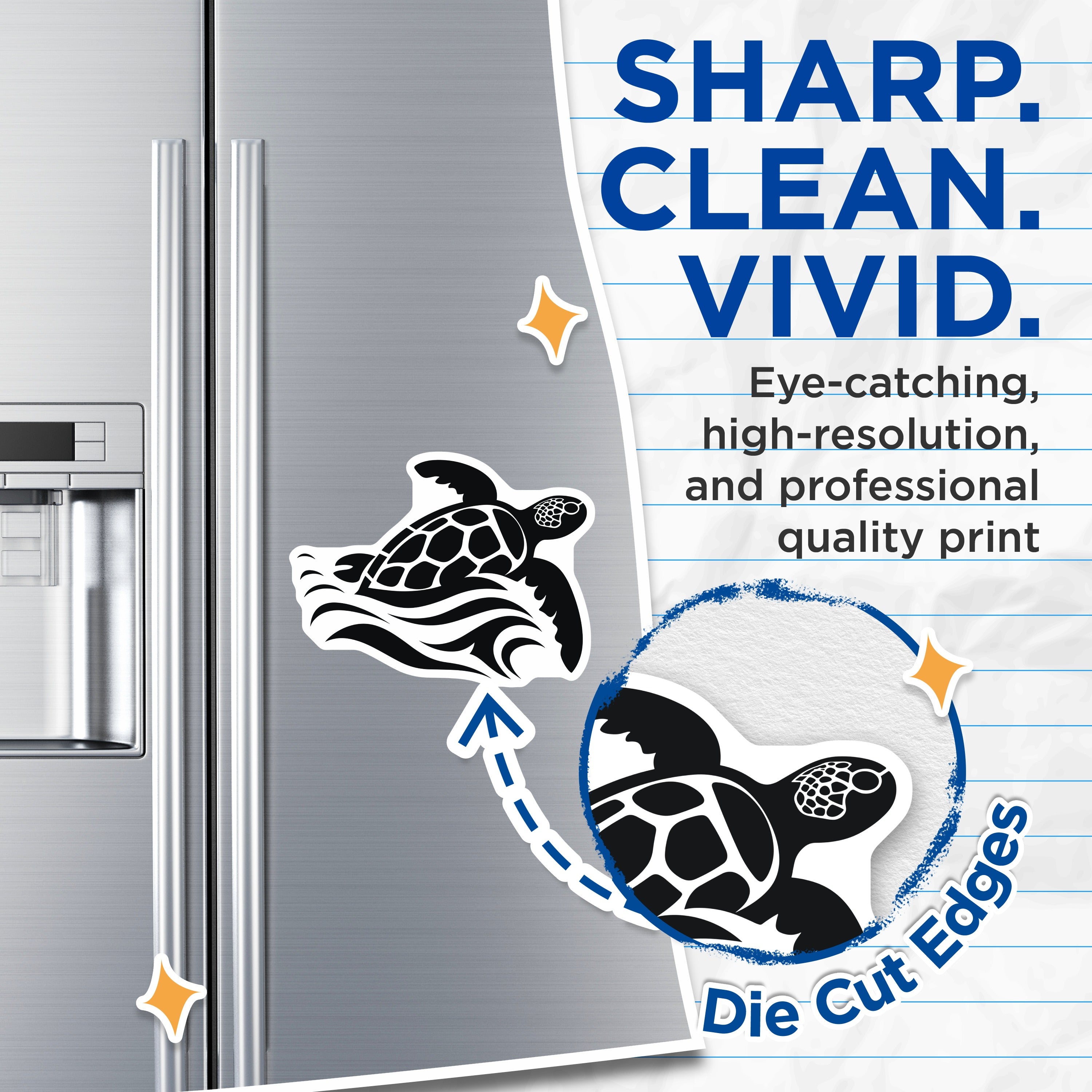 (2 Pack) Sea Turtle Magnets - Ocean Wave Design - Coastal Decor - Marine Animal Lover Souvenir - 5 Inches On Longest Side - Thick Durable Magnet - Made in USA - MAG39893