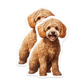 (2 Pack) Goldendoodle Dog Magnets - Cute Doodle Puppy Decor - Pet Lover Animal Accessories - Refrigerator Decals - 5 Inches On Longest Side - Thick Durable Magnet - Made in USA - MAG29204