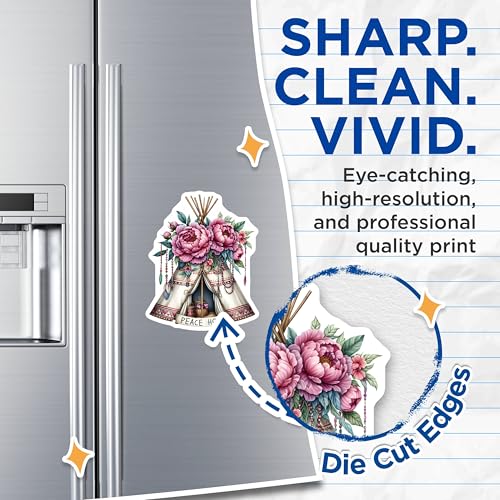 (2 Pack) Peace Home Magnets Magnets - Floral Teepee Design - Boho Decor - 5" On Longest Side - Made in USA - Sticks to Refrigerators & Metal Surfaces - MAG8862