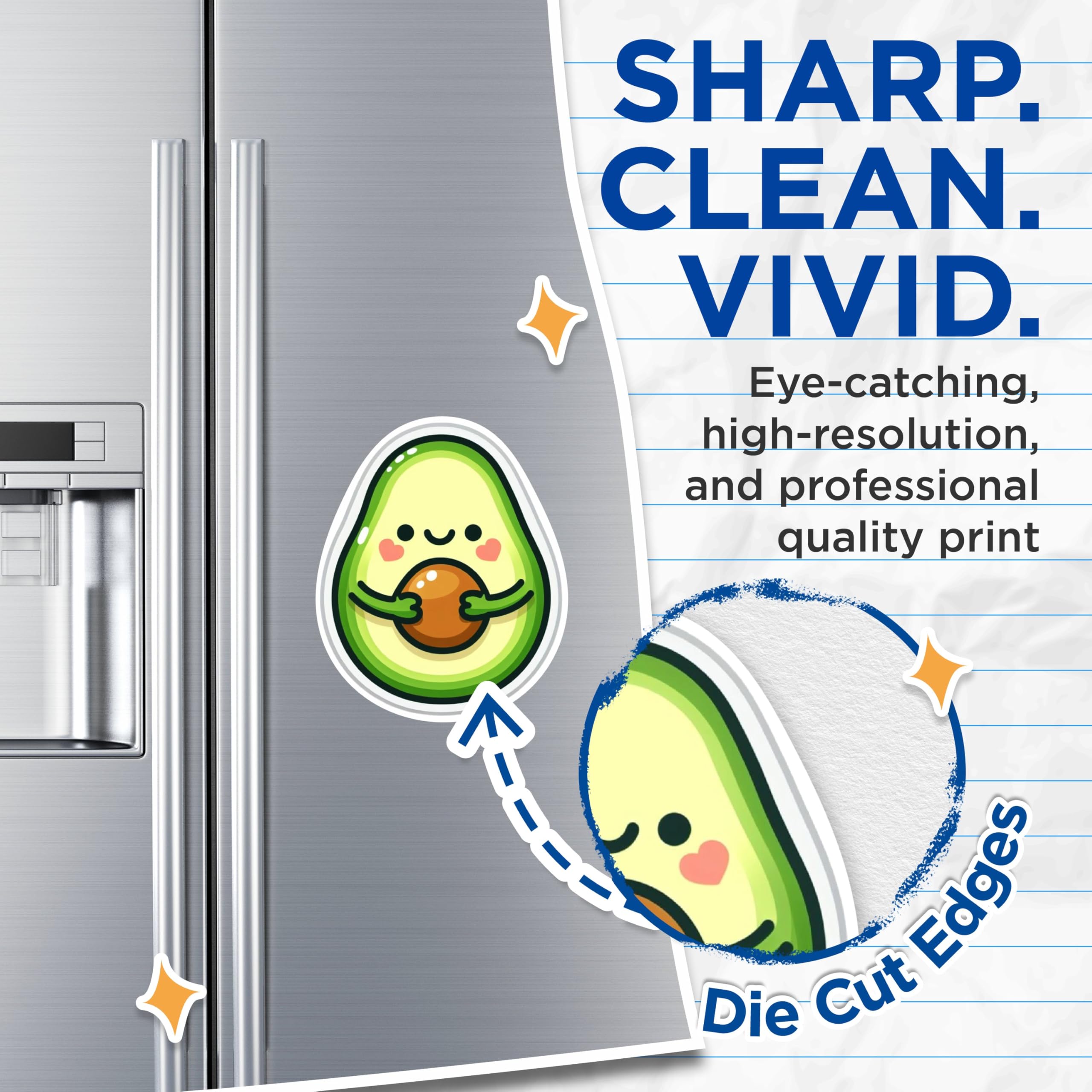 (2 Pack) Cute Kawaii Avocado Hugging Magnets - Kawaii Fruit Avocado Magnets - 5 Inches On Longest Side - Premium Magnet - for Cars, Refrigerators, Toolboxes - Made in USA - MAG2123