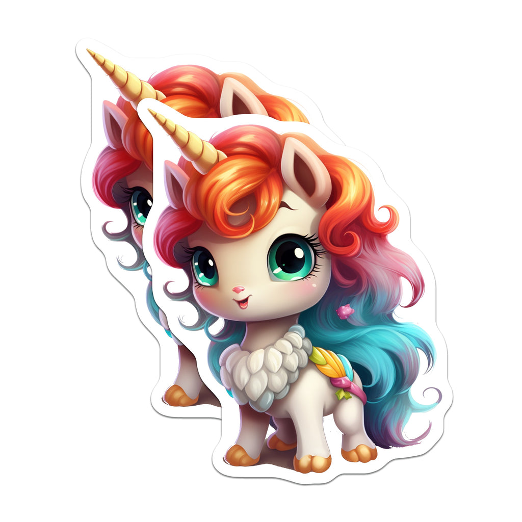 (2 Pack) Cute Unicorn Magnets - Kawaii Fantasy Decor - Locker Refrigerator Magnets - 5 Inches On Longest Side - Thick Durable Magnet - Made in USA - MAG38865