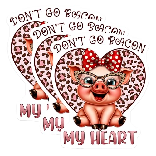 (3 Pack) Pig Decals - Cute Animal Sticker - Funny Saying Decals - 3 Inches On Longest Side - Easy Peel & Apply - Made in USA - 3MCS6701