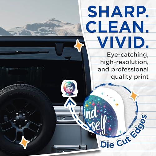 (2 Packs) Find Yourself and Do That Stickers - Mystical Magical Inspirational Decals - 5 Inches On Longest Side - Premium Vinyl Decal - Sticks to Any Smooth Flat Surface - Made in USA - BMCS2297