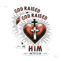(2 Pack) Christian Acts 2:24 Magnets - Jesus Cross Heart - Religious Easter Decor - 5 Inches On Longest Side - Thick Durable Magnet - Made in USA - MAG27580