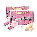 (2 Pack) Connecticut State Magnets - Teddy Bear with Hearts - Connecticut Decor Souvenirs - 5" On Longest Side - Premium Magnet - for Cars, Refrigerators, Toolboxes, Lockers - Made in USA - MAG18757