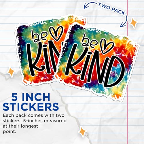 (2 Packs) Be Kind Stickers - Positive Inspiring Motivating Be Love Decals - 5 Inches On Longest Side - Premium Vinyl Decal - Sticks to Any Smooth Flat Surface - Made in USA - BMCS2503