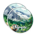(2 Pack) Olympic National Park Bumper Magnet - US National Park - Choose from 63 Parks - 5" On Longest Side - Decal for Car Bumper, Laptop, Water Bottle, Wall, and Window - MAG1596