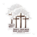 (2 Pack) Christian Faith Magnets - Religious Scripture Matthew 27:54 - Three Crosses God Son Inspirational Decor - 5 Inches On Longest Side - Thick Durable Magnet - Made in USA - MAG27633