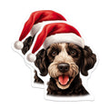 (2 Pack) Christmas Doodle Dog Magnets - Santa Hat Puppy Decor - Festive Pet Lover Refrigerator Accents - 5 Inches On Longest Side - Thick Durable Magnet - Made in USA - MAG30979