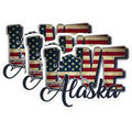 (3 Pack) Alaska Love Decals - USA Flag - State Pride - 3 Inches On Longest Side - Easy Peel & Apply - Made in USA - 3MCS0293