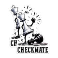 (2 Pack) Checkmate Chess Magnets - Funny Checkmate Figure Magnets - Chess Board Magnets for Fans - 5" On Longest Side - for Cars, Refrigerators, Toolboxes, Lockers - Made in USA BMCS3184