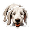 (2 Pack) Cute Dog Face Stickers - Adorable Puppy - Pet Lover Decal - 5" On Longest Side - Sticks to Smooth Flat Surfaces - Made in USA - BMCS9858