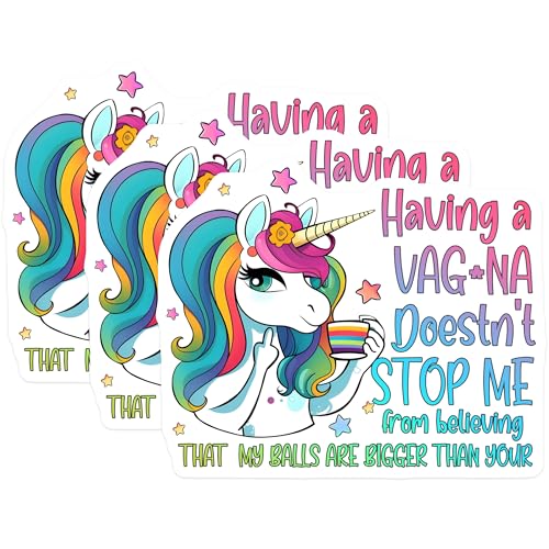 (3 Pack) Unicorn Laptop Decals - Funny Unicorn - Sarcastic Saying Decals - 3 Inches On Longest Side - Easy Peel & Apply - Made in USA - 3MCS6569