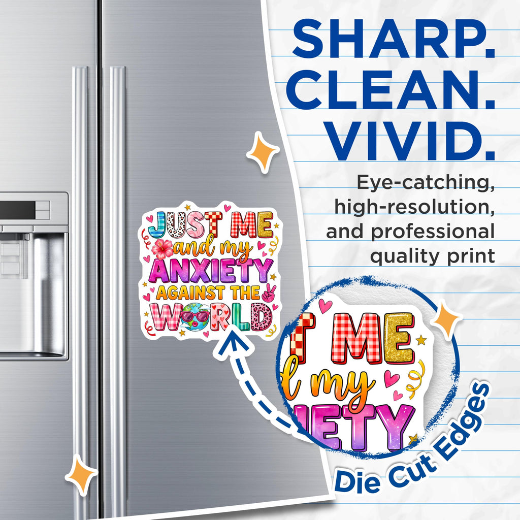 (2 Pack) Relatable Anxiety Magnets - Mental Health Humor Decor - Self Care Locker Fridge Magnets for Friends - 5 Inches On Longest Side - Thick Durable Magnet - Made in USA - MAG30680