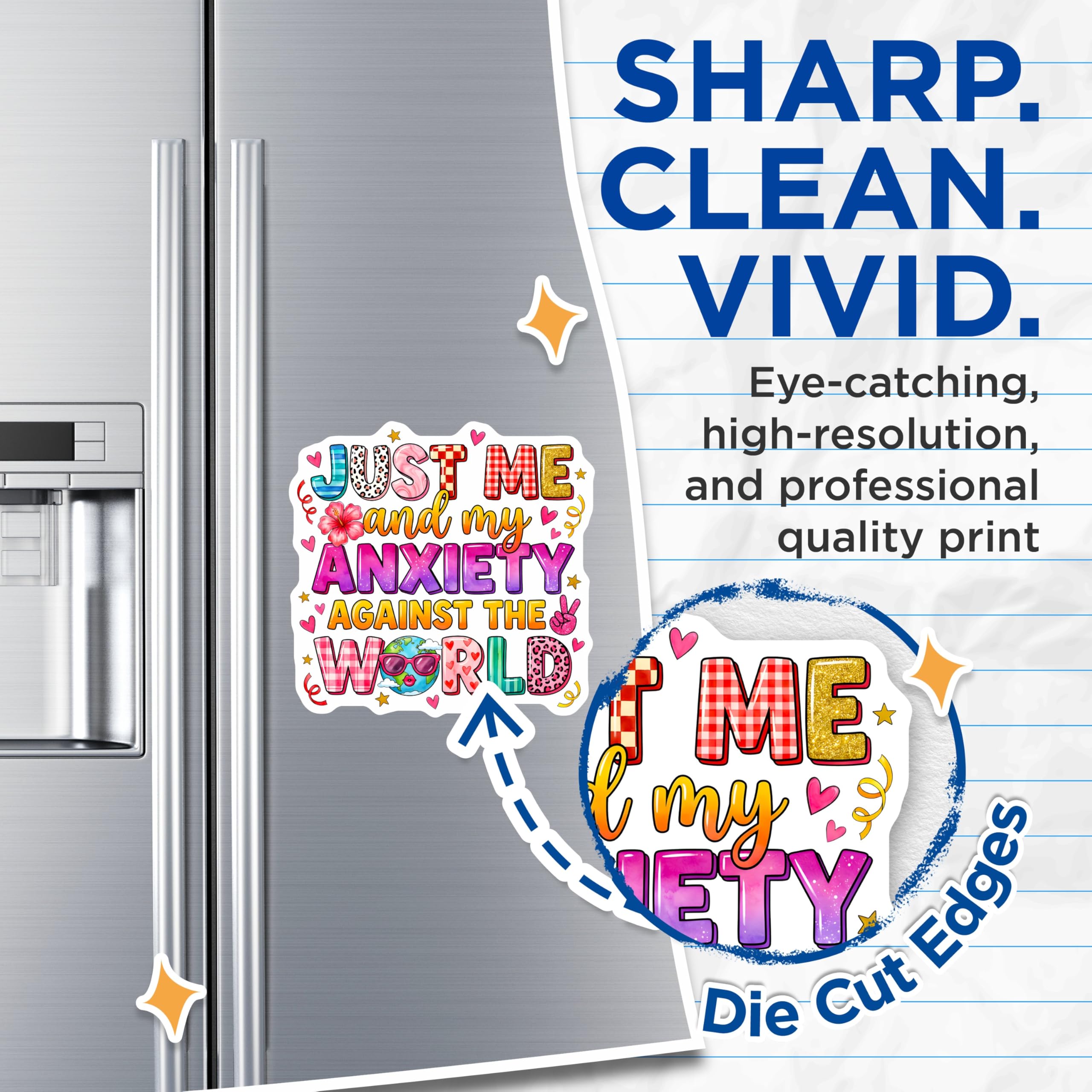 (2 Pack) Relatable Anxiety Magnets - Mental Health Humor Decor - Self Care Locker Fridge Magnets for Friends - 5 Inches On Longest Side - Thick Durable Magnet - Made in USA - MAG30680