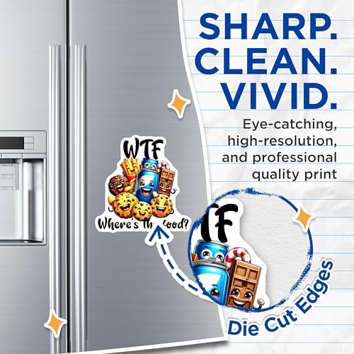 (2 Pack) WTF Wheres The Food Magnets Magnets - 5" On Longest Side - Made in USA - Sticks to Refrigerators & Metal Surfaces - MAG8791