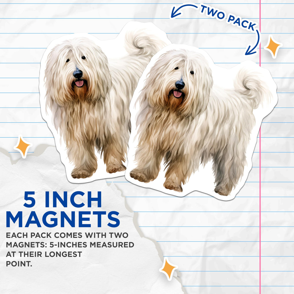 (2 Pack) Havanese Dog Magnets - Shaggy White Dog Decor - Pet Parent Kitchen Fridge Accessories - 5 Inches On Longest Side - Thick Durable Magnet - Made in USA - MAG30047