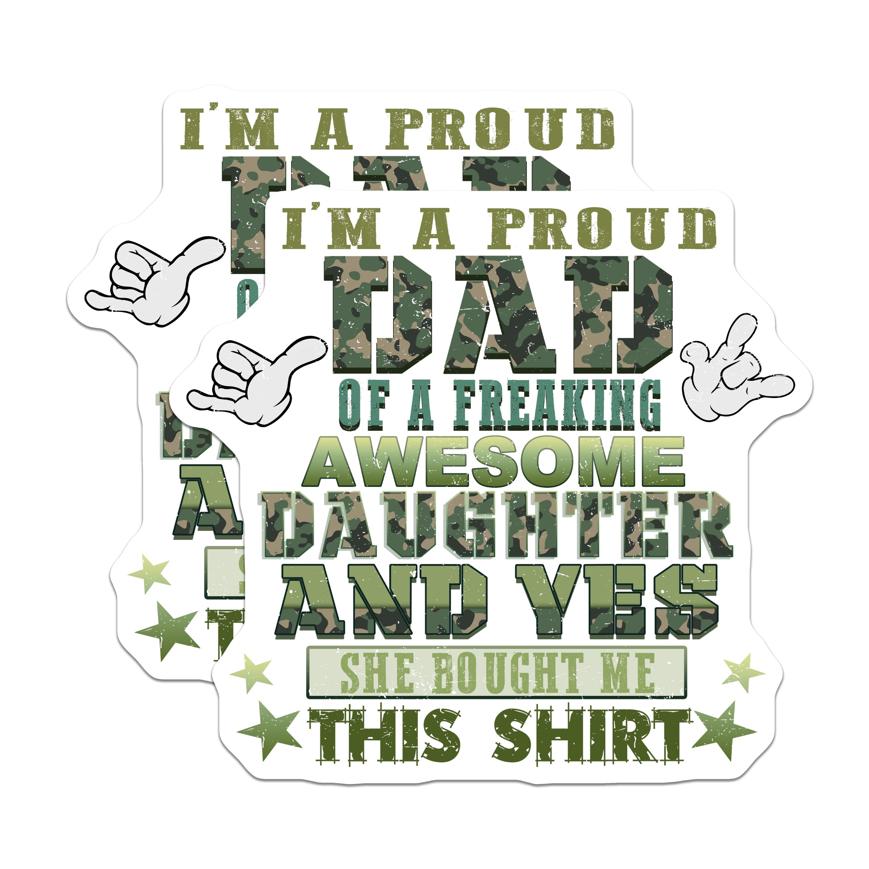 (2 Pack) Proud Dad Daughter Magnets - Funny Father Appreciation - Awesome Girl Parent - Humorous Saying - 5 Inches On Longest Side - Thick Durable Magnet - Made in USA - MAG36923