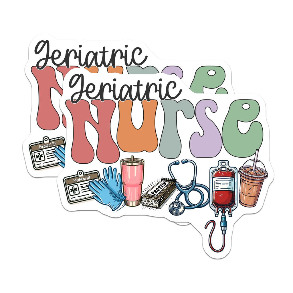 (2 Pack) Geriatric Nurse Magnets - Elderly Care Professional - Medical Staff Appreciation - 5 Inches On Longest Side - Thick Durable Magnet - Made in USA - MAG22629