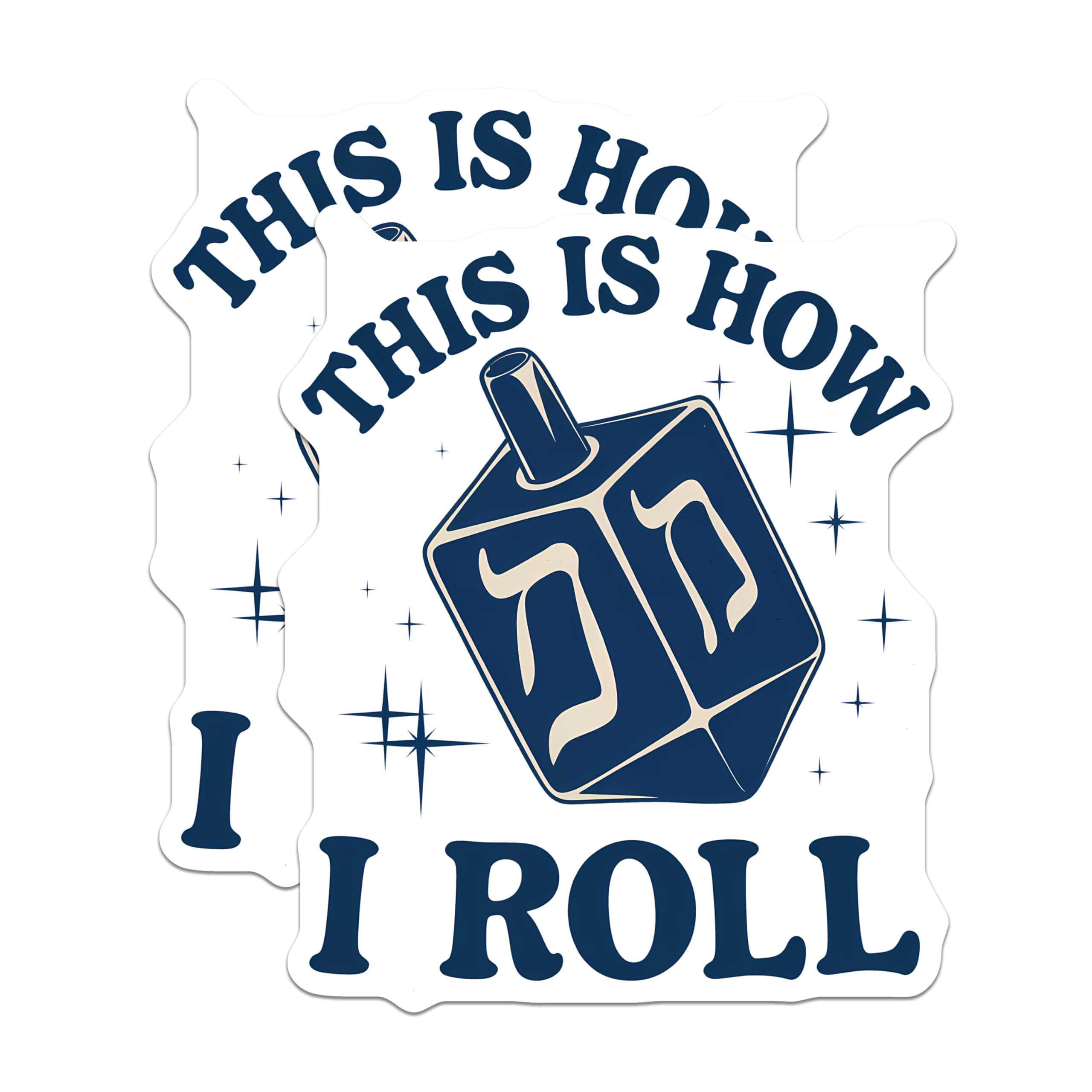 (2 Pack) Dreidel Magnets - Hanukkah Decor - This is How I Roll Magnets - 5" On Longest Side - Premium Magnet - for Cars, Refrigerators, Toolboxes, Lockers - Made in USA - MAG15979
