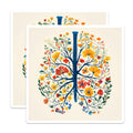 (2 Pack) Floral Lungs Magnets - Botanical Anatomy Art - Respiratory System Decor - 5 Inches On Longest Side - Thick Durable Magnet - Made in USA - MAG24285