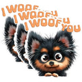 (3 Pack) Woof You Decals - Puppy Love Stickers - Cute Dog Laptop Decals - 3 Inches On Longest Side - Easy Peel & Apply - Made in USA - 3MCS1232